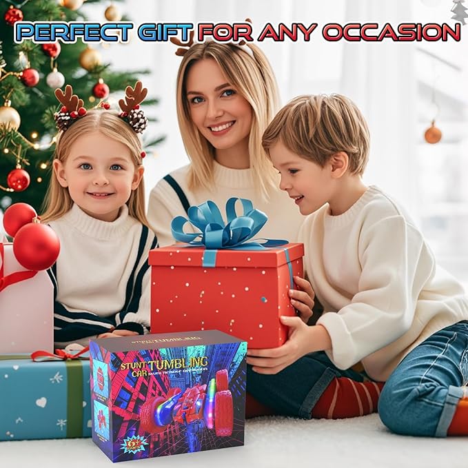 Remote Control Car Spider Rc Cars New Upgraded Strip Lights and Headlights Car Toys Double-Sided 360ยฐ Rotating Rc Truck for Boys Girls Birthday Gift (Red)