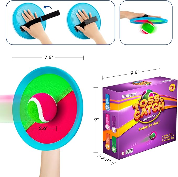 Kids Toys Toss and Catch Game Set Beach Pool Outdoor Toys for Kids Ages 4-8, Outside Yard Games for 3 4 5 6 7 8 Year Old Boys Girls Adults Family