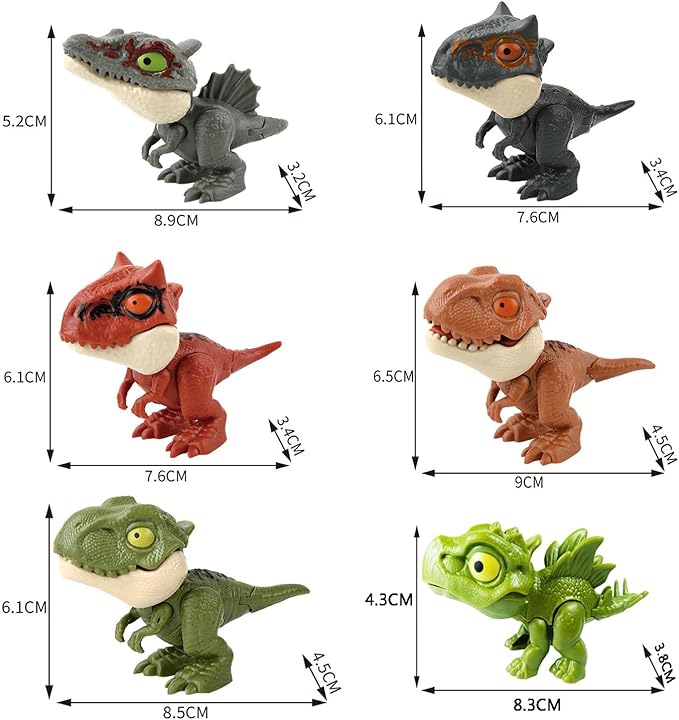 Biting Finger Dinosaur Toys Magnetic Tiles - Magnet Building Blocks Toddler Dinosaur World Creative Games Kids Magnetic Set Castle Tiles Educational STEM Toys(2)