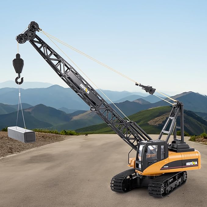 RC Crane Toy, 15CH Remote Control Crane for Boys 8-12, RC Crane Tower Construction Vehicles with Heavy Duty Metal Hook, Birthday Gifts Ideas for Kids Adults, 1:14 Scale Trucks (with Gift)