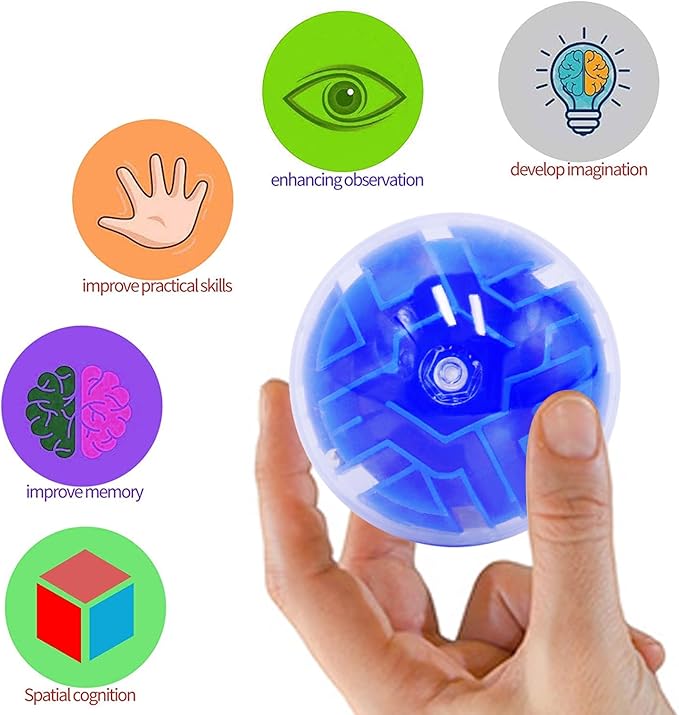 100PCS Brain Teaser Puzzle Ball Fidget Toys Bulk, Mini 3D Maze Balls Puzzles Games Party Favors for Kids 4-8 8-12,Classroom Prizes Stocking Stuffers for Boy Girl Gifts Carnival Prizes Birthday Goodie