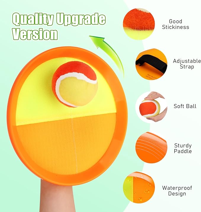 Toss and Catch Ball Game - Ideal Outdoor Beach, Pool & Yard Toy for Toddlers and Kids Ages 4, 5, 6, 7, 8+, Perfect for Boys Girls - Great Birthday Gift & Easter Basket Stuffer