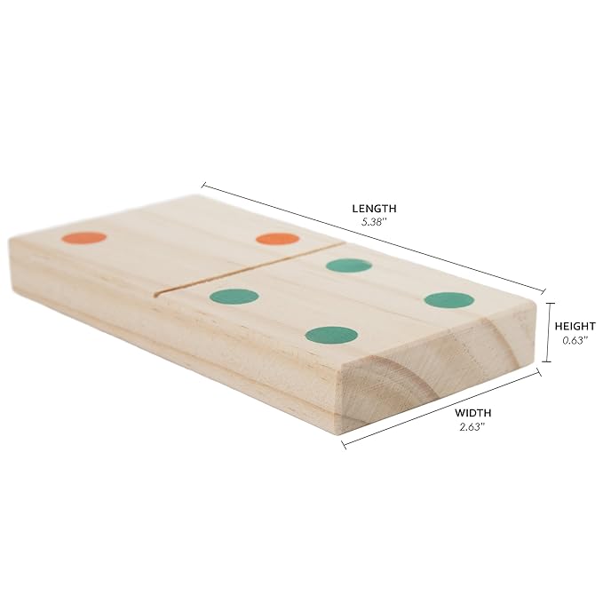 Hey! Play! Giant Wooden Dominoes Game Set (28 Piece)