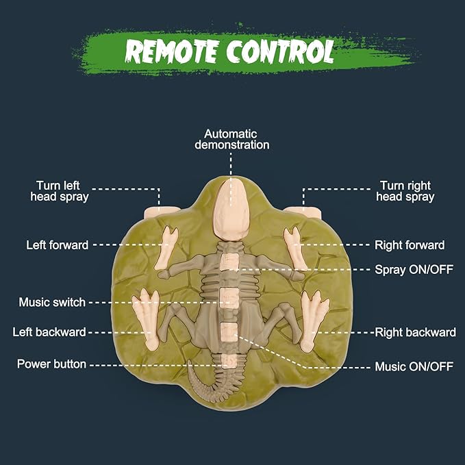 VERTOY Remote Control Dinosaur Toys for Boys 3-5 4-7 8-12 Year Old - Realistic Big T-Rex Gift Ideas for Kids, RC Walking Dino with Roaring, Spray, Light, Touch Sensing