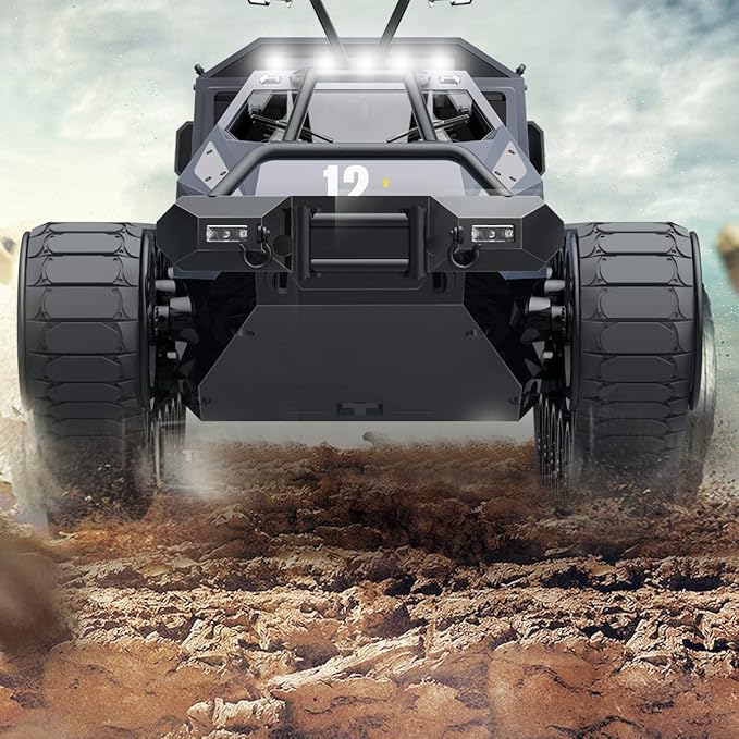 Mostop Remote Control Crawler High Speed Tank Off-Road 4WD RC Car 2.4 Ghz RC Army Truck 1/12 Drift Tank RC Tank for Kids Adults