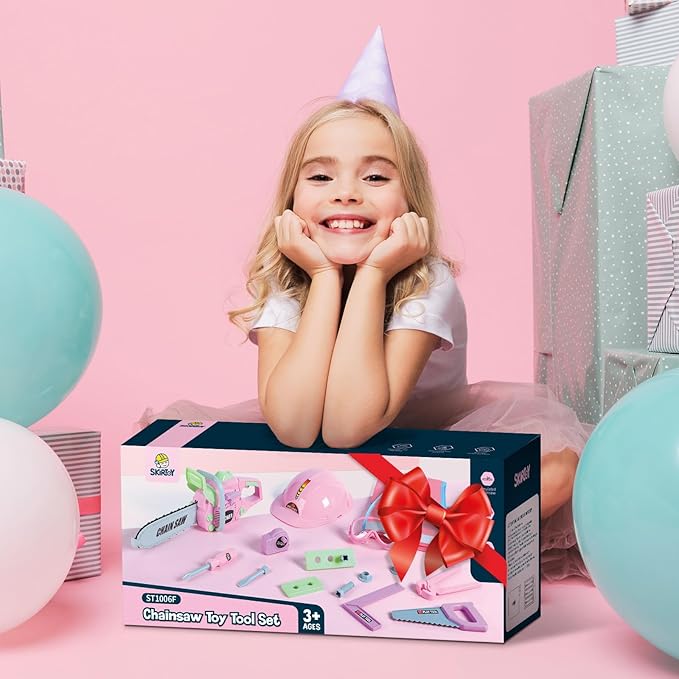 Skirtoy Toy Chainsaw for Kids, Family Day Games Pretend Play Series Kids Tool Set, Outdoor Electronic Chainsaw Toy Tool Set, STEM Preschool Toddler Tool Set, Gifts for Kids