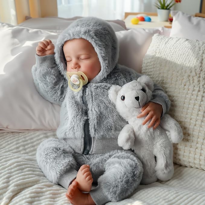 BABESIDE Lifelike Reborn Baby Dolls Boys - 17-Inch Real Baby Feeling Realistic-Newborn Baby Doll Full Body Vinyl Real Life Baby Dolls with Toy & Gift Box for Kids