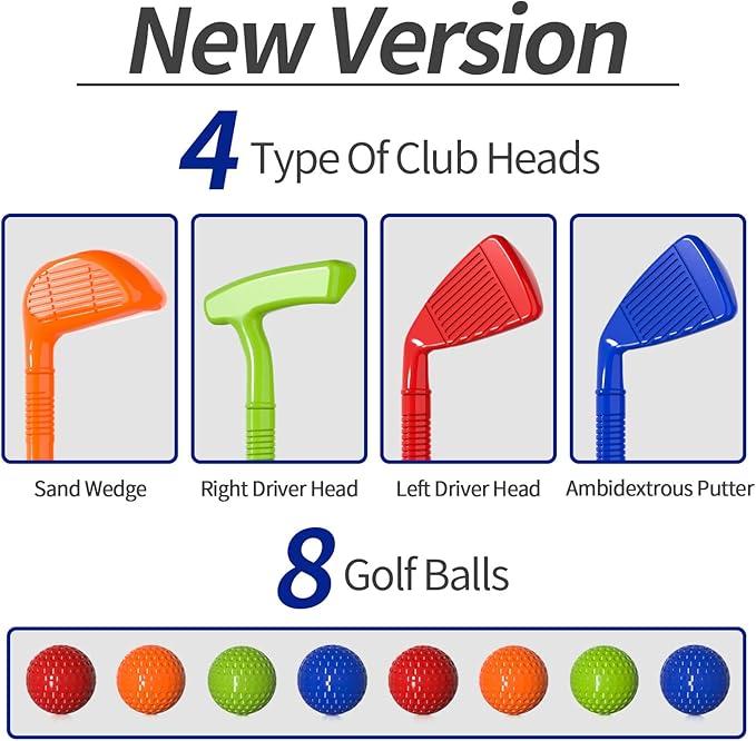 Bennol Upgraded Kids Toddler Golf Set, Indoor Outdoor Outside Toys Gifts for 3 4 5 Years Old Boys, 3 4 5 6 7 Years Old Boys Toys Birthday Gifts Ideas, Outdoor Golf Set Game for Kids Boys