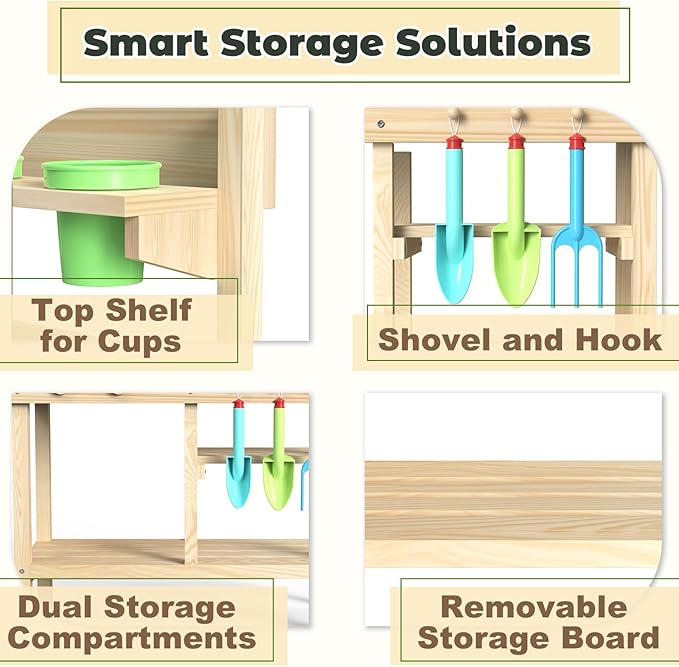 Cedar Wood Outdoor Play Kitchen for Kids, Mud Kitchen with Water Faucet, Dual-Sided Chalkboard, Storage Shelves, Cups, Removable Sink, and Pretend Stove – Backyard Toddler Playset for Boys and Girls