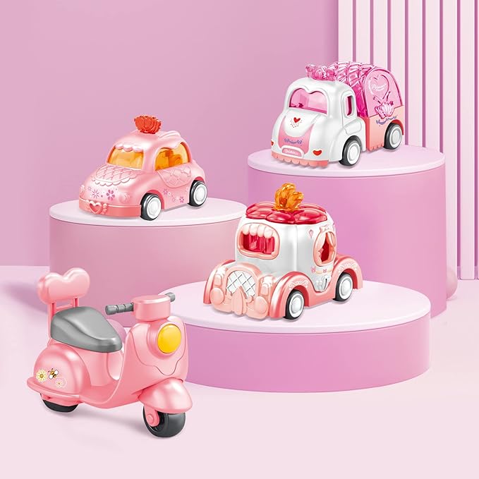9 in 1 Carrier Truck Cars Toys for Girls Toddlers,Pink Princess Girl Car with Light and Sound,Toddler Girl Toys Age 1-2 2-4,Toys for 1 2 3 Year Old Girls Birthday for Baby Girl…