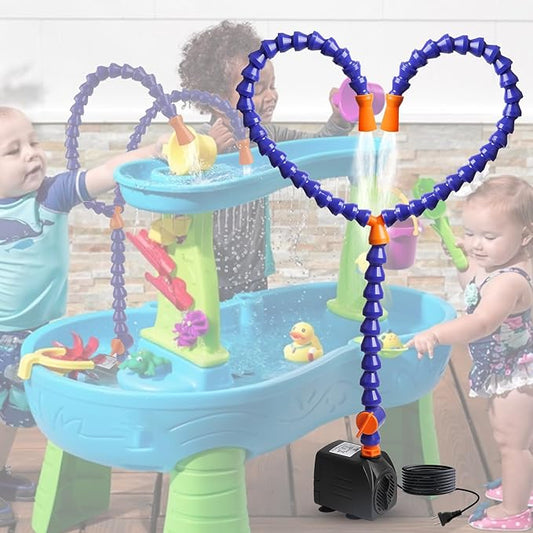 Durable Water Table Pump, Ultra Quiet Water Pump for Water Table, Outdoor Water Game Toys for Kids, Splash Pond Water Table Accessories, 25W Black