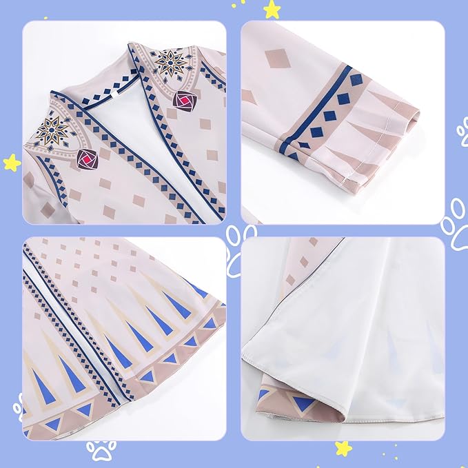 Wish Amaya Queen Costume for Girls Dress up Cosplay Costume Halloween Outfits with Necklace