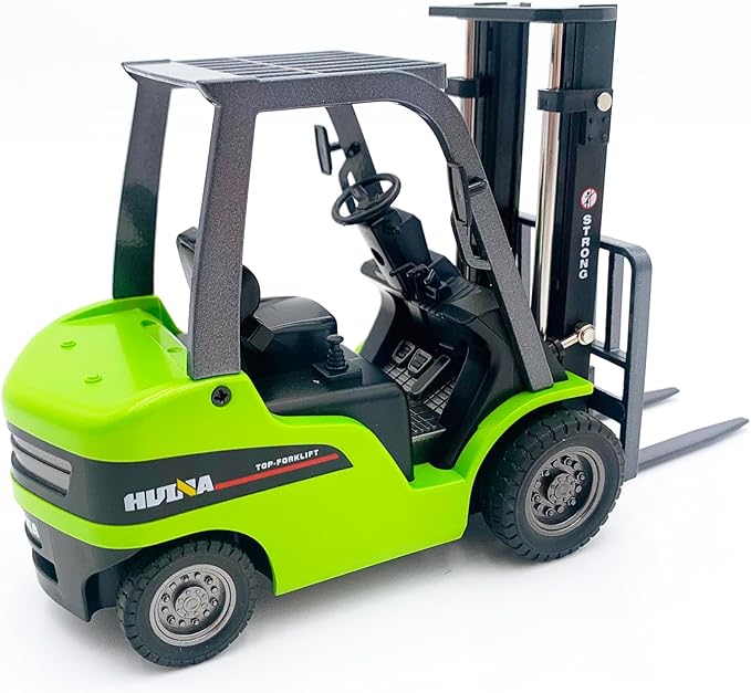 Warehouse Truck Vehicle Toy - Forklift Construction Toys for Kids, 1:50 Scale, Heavy Metal (Green)