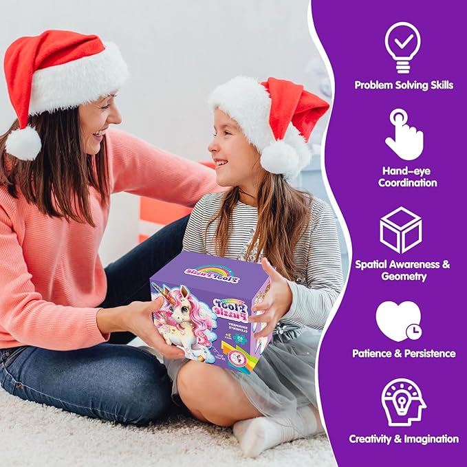 45pcs Shimmery Unicorn Floor Puzzles for Kids Ages 3-5, Jumbo Jigsaw Puzzles for Kids Unicorn Puzzle for Toddlers Age 3+ Year Olds, Unicorn Toy Gifts for Girls (Size: 28 '' x 33 '')