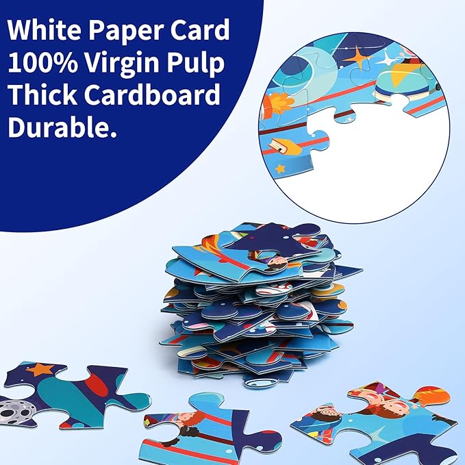 Floor Puzzle Suitable for Children Aged 3-10, Unique Large Irregular Animal Shaped Art Puzzle Suitable for Boys and Girls 36 Pieces Toys As Gifts for Children (Planet)