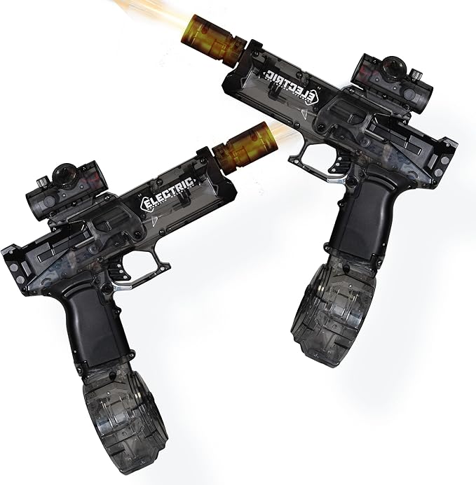 Electric Water Gun for Kids Ages 8-12-Automatic Water Gun-Super Soaker with Automatic High Power,Beach Toys for Summer Outdoor Fun,Perfect Pool and Water Guns Play (Black*2)