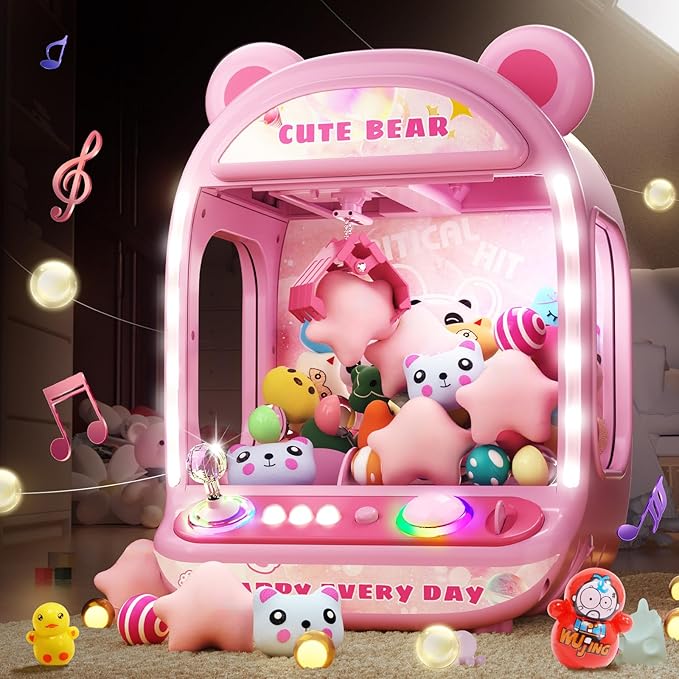 Skirfy Claws Machines for Kids,Unicorns Toys for Age 6+,Kids Games Mini Vending Machines with Squishys Toy Candy Dispenser,Claws Game Machine,Birthday Gifts for Girls Age 8-12