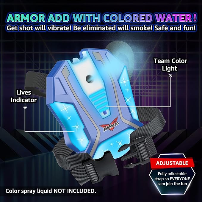 Rechargeable Laser Tag Set with Vests, Upgrade Laser Tag Guns Set of 4 with Mist Spray Effect & LED Digital, Multi Player Toy for Teen Boys & Girls, Indoor&Outdoor Toy Play Game Gift,Ages 8+