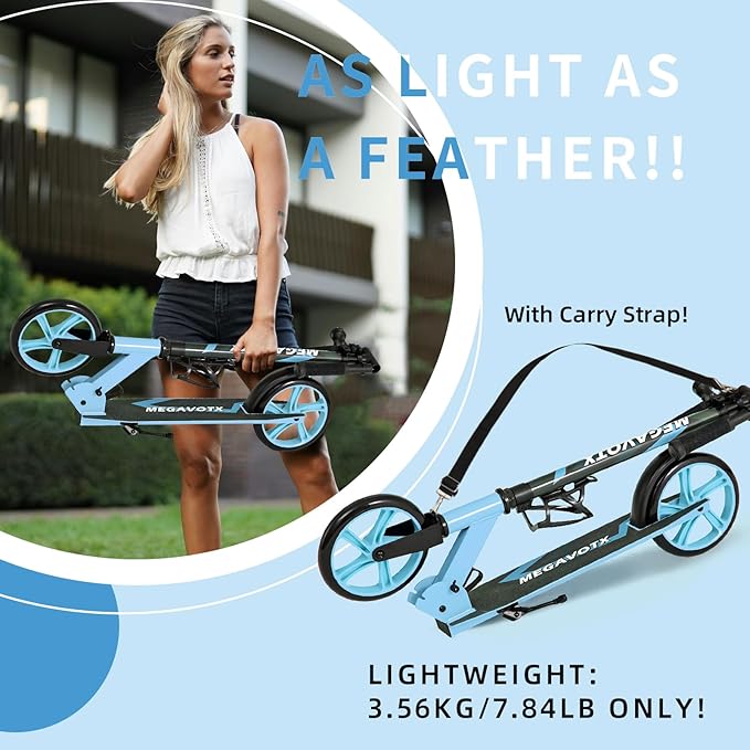 Kids & Adults Kick Scooter – 2 or 3 Wheel Options (LED on 3-Wheel) for Outdoor Fun & Commuting, Foldable and Portable, Adjustable Handle, Anti-Slip Deck (Ages 3 to Adult),Birthday Gift