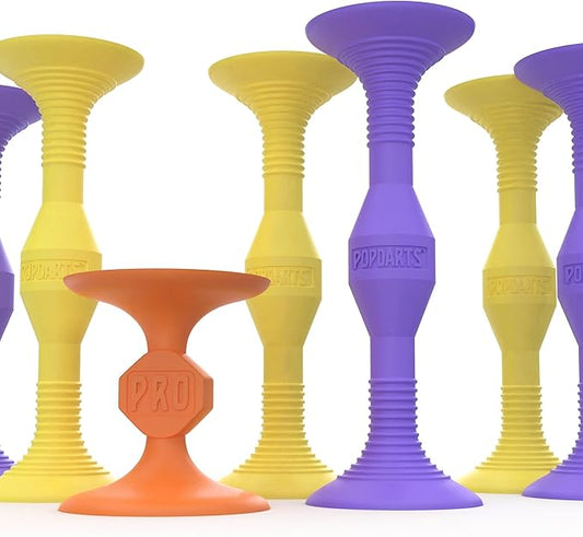 Popdarts Pro Pack Game Set (Purple and Yellow) - Indoor, Outdoor Suction Cup Throwing Game - Competition with a POP