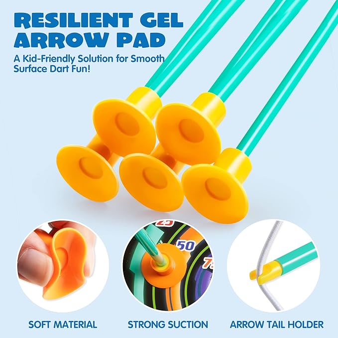 JOYIN Kids Bow and Arrow Set, LED Light Up Archery Toy Set with 9 Suction Cup Arrows, Target & Arrow Case, Indoor and Outdoor Hunting Play Gift Toys for Kids, Boys & Girls Ages 6-12