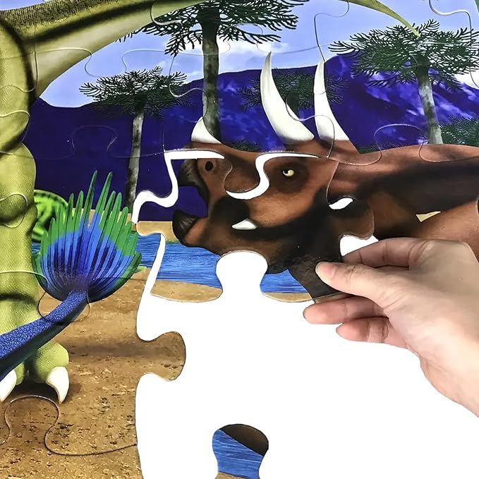 Jumbo Floor Puzzle for Kids, Dinosaur Puzzle for Kids Ages 4-8, 48pcs Jigsaw Puzzle for Toddlers 3-5 Year Old, Preschool Learning & Education Toys, Great Gift for Children (Dinosaur-Overlord)