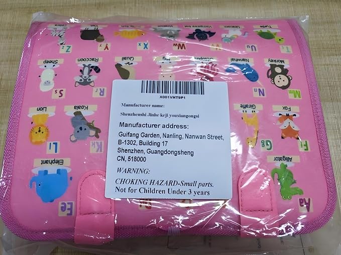 Busy Board for Toddlers 1-4, Sensory Board Travel Toys Gifts for 1 2 3 4 Year Old Girls Boys, Montessori Toys to Learn Fine Motor Skills, Educational Activities Busy Book for Airplane Car (Pink)