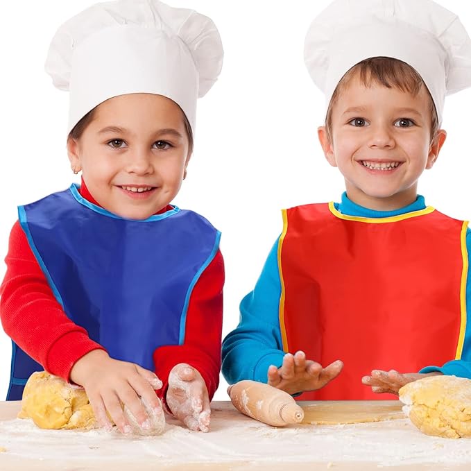 12 Pcs Art Smock for Kids Waterproof Painting Aprons Sleeveless Children with Pockets Age 3 to 8 Paint Craft Activity