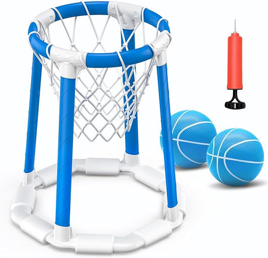 Pool Basketball Hoop Pool Games Pool Toys with 2 Basketballs Floating Basketball Hoop for Pool for Kids & Adults Indoor Outdoor Pool Games