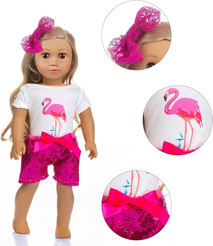 ZQDOLL American 18 inch Doll Clothes and Accessories,7 Outfits , Fits 18 inch Dolls, 18 inch Girl Doll Clothes, Christmas Birthday Gift Girl