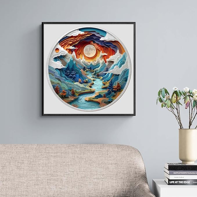 Wooden Puzzles for Adults, 3D Vision Inside Cave (L-300pcs) Wooden Jigsaw Puzzles Kids, Unique Shaped Animal Wood Puzzles Adults, Wooden Animal Puzzles Birthday Gifts Family Game 13.4*13.4in