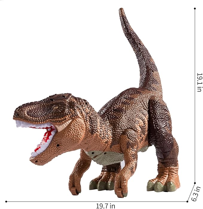 TEMI Large Dinosaur Toys for Kids 3-5, Tyrannosaurus with Mist Spray, Big Hollow Stored with 10 Small Dinosaur Figures, Light and Sound, Toddler Boy Toys 3-4, Birthday Gifts for Boys and Girls