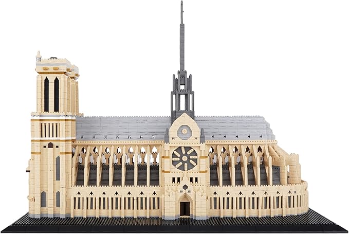 Building Blocks, Architecture Notre Dame de Paris Model Micro Mini Blocks Creative Building Blocks Set, 7380 PCS