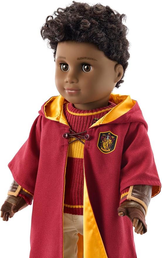 American Girl Harry Potter 18-inch Doll Gryffindor Quidditch Uniform Outfit with Robe Featuring House Crest, For Ages 6+