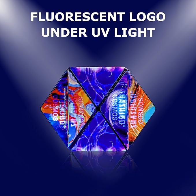 SHASHIBO Holographic Shape Shifting Box - STEM Magnetic Fidget Cube That Transforms Into Over 70 Shapes, Download Fun in Motion Toys Mobile App (Cosmos)