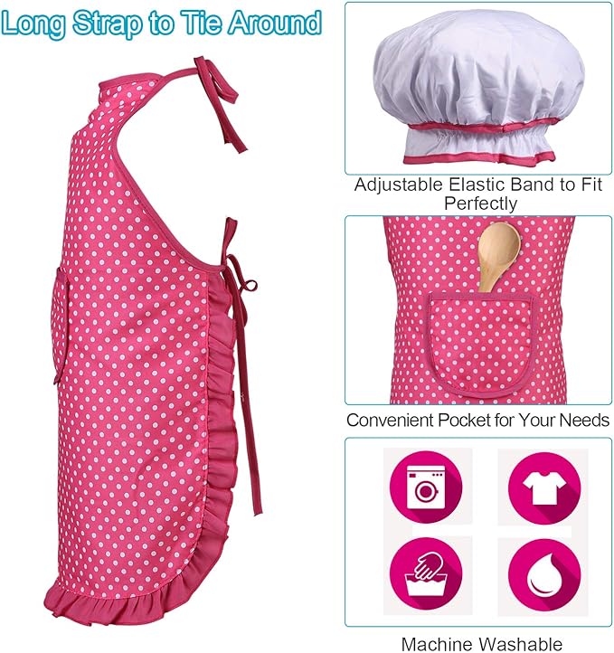 Juboury Kitchen Pretend Play Toys with Stainless Steel Cookware Pots and Pans Set, Cooking Utensils, Apron & Chef Hat, Cutting Vegetables for Kids, Girls, Boys, Toddlers