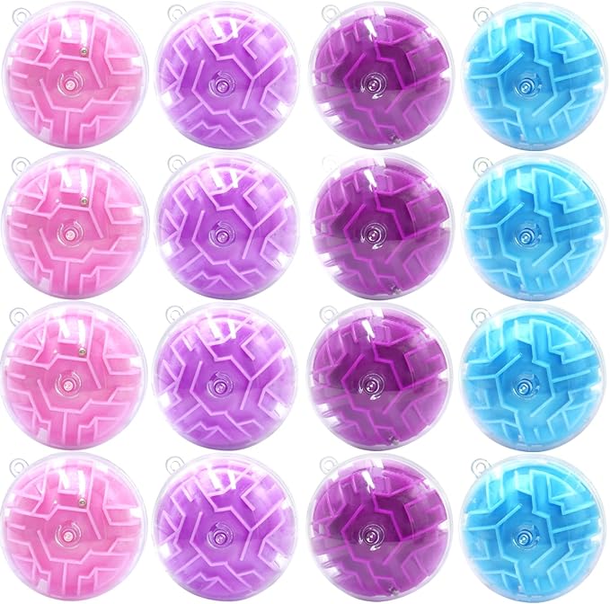 24 Pack 3D Puzzle Maze Ball Toys, Mini Puzzle Party Favors for Girls, Fidget Game Toys School Rewards & Classroom Prize for Students, Birthday Party Decoration Easter Valentines Day Gifts Ages 6-10