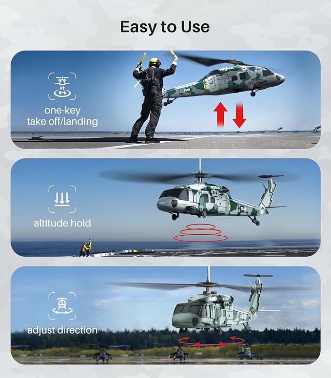 SYMA RC Military Helicopter S54H for Kids - One-Key Start/Landing, Altitude Hold, Upgraded Protection System, 3.5 Channel Toy for Boys and Girls