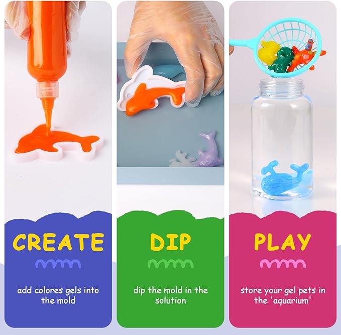 Aqua Fairy Water Gel Kit for Kids - Water Elf Toy Kits - DIY Squishy Water Toys - Arts and Crafts for Kid - Make Your Own Squishies Toys Gifts for Boys & Girls