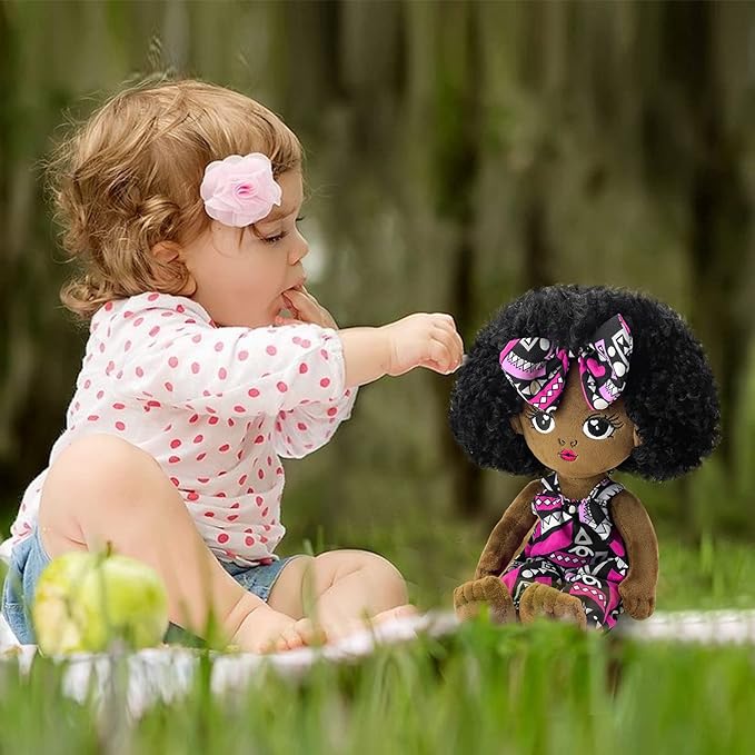 Black Baby Dolls African American Doll Black Dolls 12'', Baby Dolls for 3 Year Old Girls,Soft Doll for Girls Stuffed Plush Doll for Girl