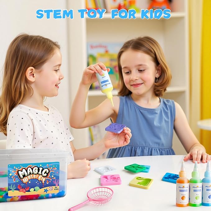 Magic Water Elf Toy Kit - Aqua Art Water Fairy Gel Kit for Kids - 10 Colors Magic Gel Water Pets - DIY Squishy Maker Set - Make Your Own Squishies Toy Crafts Party Favor for Boys & Girls Ages 6-12