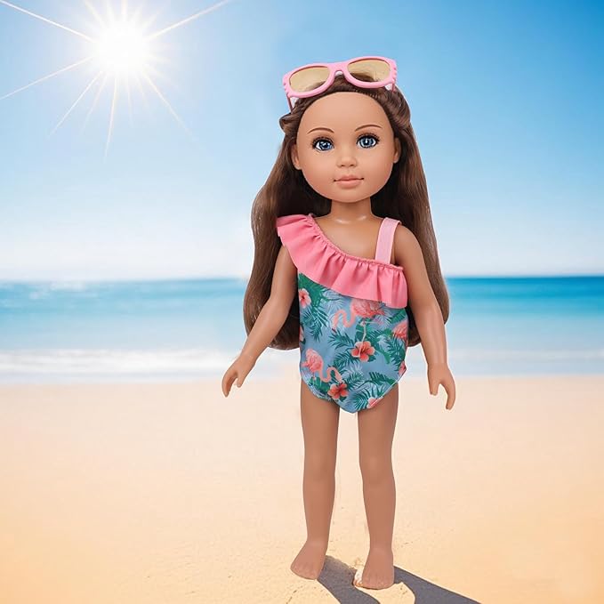 20 PCS Glitter American Girl Clothes, for 14" Baby Doll Clothes and Accessories (14 inch Doll Girl Clothes)