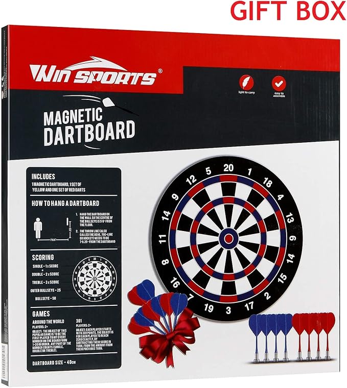 Magnetic Dart Board Game - Darts and Kids Dart Board Set,16 Inch Dart Board with 8 Strong Magnet Darts of 2 Colors,Best Kids Toy Gift Indoor Outdoor Games for Family and Friends