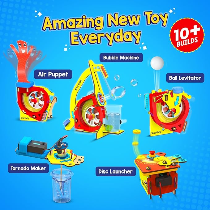 Smartivity 10in1 Motor Gadgets Kit for Kids I STEM Toys for Ages 6,7,8,9,10,11,12,13 Years | Build Cool Electronics Projects | Birthday Gifts for Boys & Girls | Science Kit for Kids 6-13