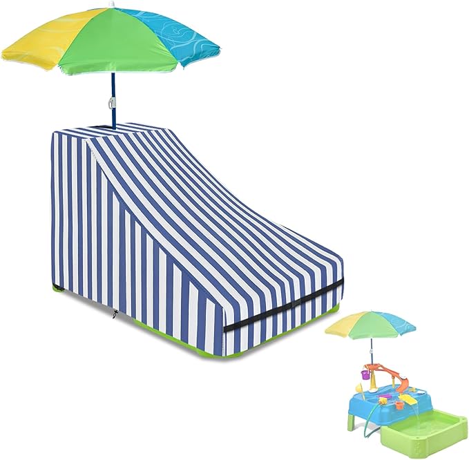 Kids Water Table Cover,Outdoor Heavy Duty 600D Waterproof Toddler Water Play Table Cover,Compatible with Step2 Waterpark Wonders Two-Tier Water Table