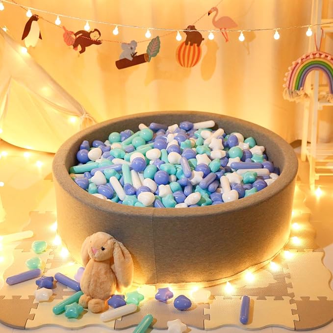 STARBOLO Ball Pit Balls for Toddlers - Macaron Ball Pit Balls Crush Proof Plastic Toy Balls for Toddlers Ball Pits, Ball Pit Play Tent, Baby Pool Water Toys,100pcs(Blue,Green,White)