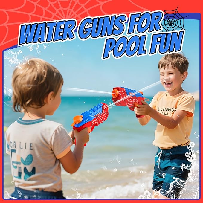 2 Pack Water Guns for Kids Squirt Water Pistols Cool Small Manual Water Gun, Party Favors Swimming Pool Beach Outdoor Water Toys, Ideal Summer Gifts for Boys Girls 3 5 4 6 7 8