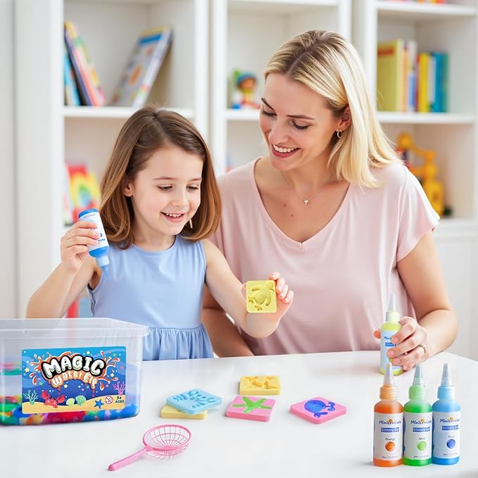 Magic Water Elf Toy Kit - Aqua Art Water Fairy Gel Kit for Kids - 10 Colors Magic Gel Water Pets - DIY Squishy Maker Set - Make Your Own Squishies Toy Crafts Party Favor for Boys & Girls Ages 6-12