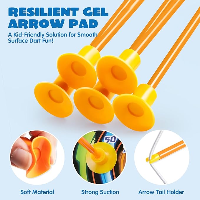 JOYIN Kids Bow and Arrow Set with LED Flash Lights, Outdoor Archery Set Toy Gift for Boys and Girls Ages 6-12 with Suction Cup Arrows, Target & Arrow Case, Great Birthday Gift for Kids/Children