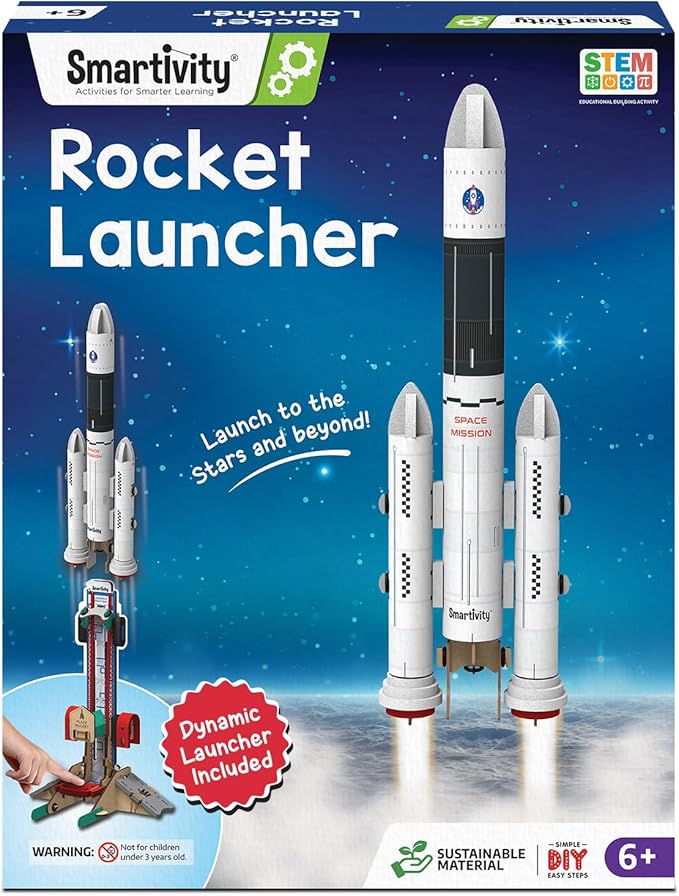 Smartivity Rocket Launcher Kit for Kids 6-14 Years Old | Build Your Own Rocket and Launcher | Birthday Gifts for Boys & Girls | DIY STEM Science Toy for Kids 6,7,8,9,10,11,12,13,14 Years